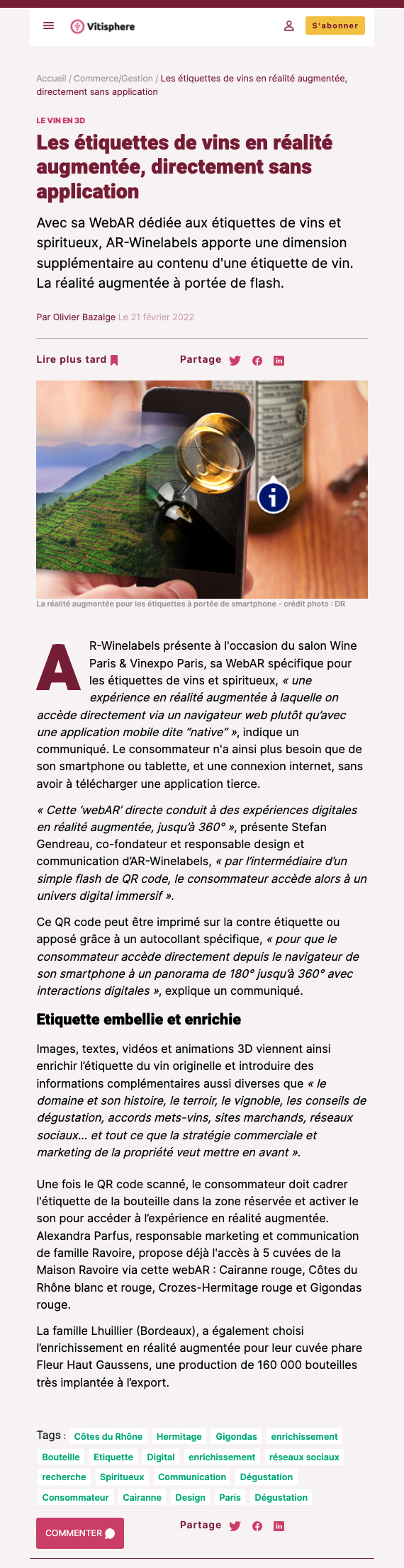 Vitisphère on February 24, 2022, Olivier Bazalge
